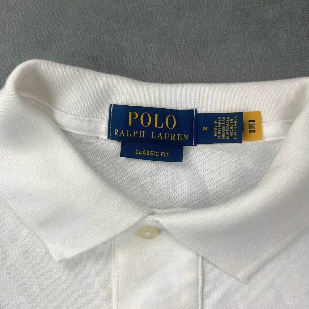 Polo Ralph Lauren Shirt Classic Fit Medium White Cotton NWT Flaws MSRP $118